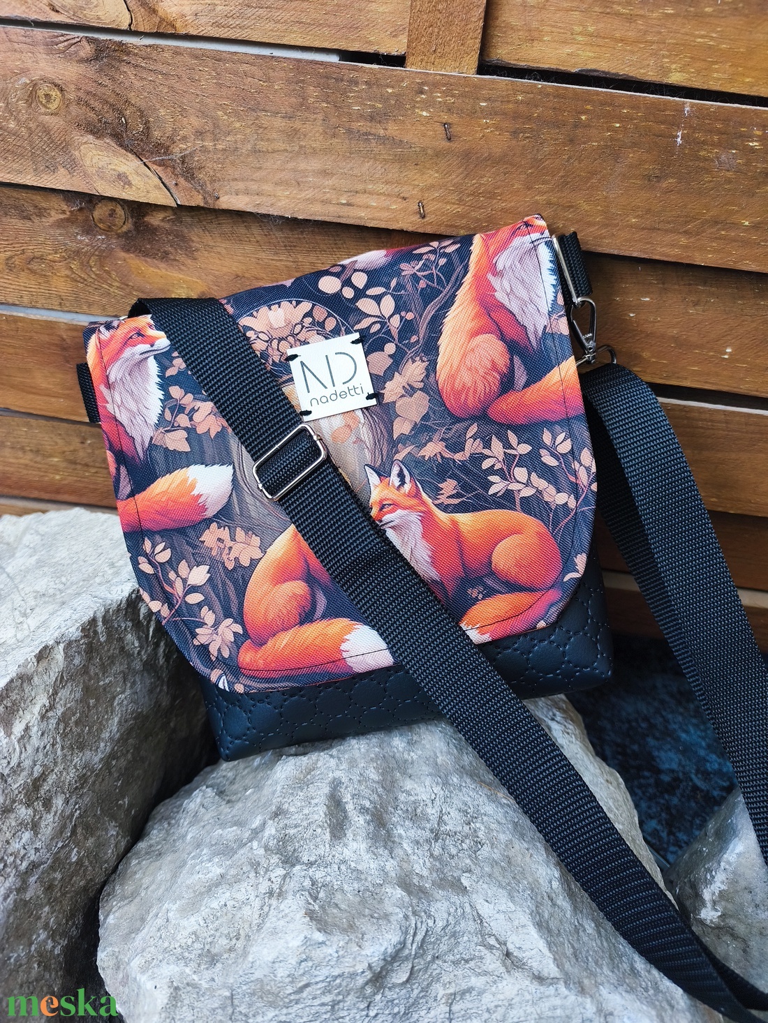 Rókás oldaltáska - táska & tok - kézitáska & válltáska - vállon átvethető táska - Meska.hu