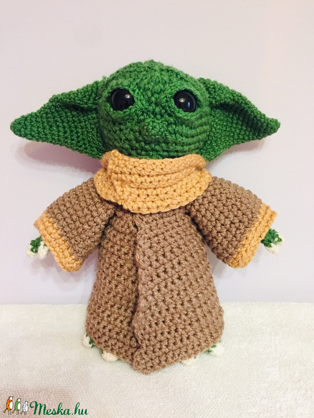 Horgolt Baby Yoda - játék & sport - plüssállat & játékfigura - más figura - Meska.hu