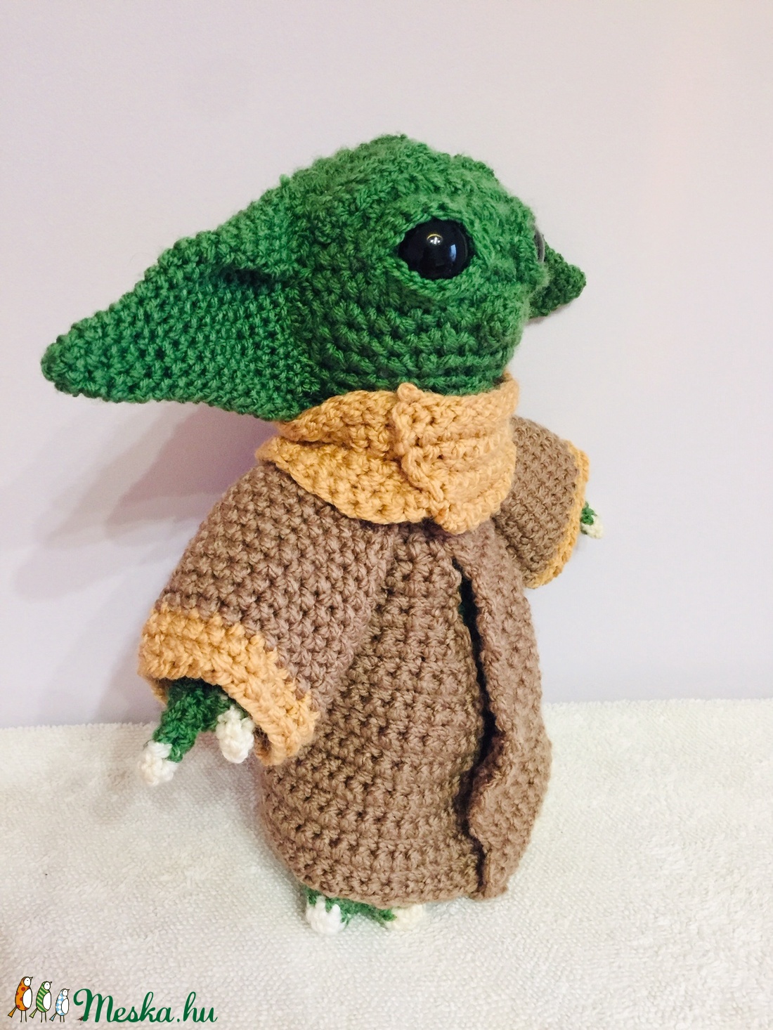 Horgolt Baby Yoda - játék & sport - plüssállat & játékfigura - más figura - Meska.hu