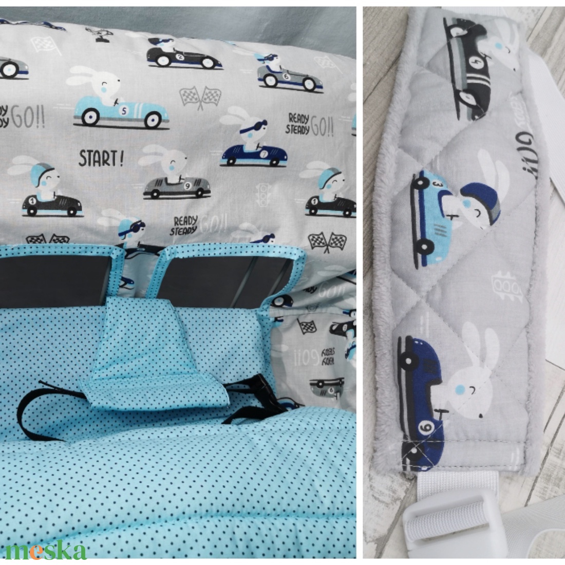 Bevásárlókocsi huzat és autós fejpánt gyereküléshez  - baba - mama - utazási kellékek - bevásárlókocsi huzat - Meska.hu