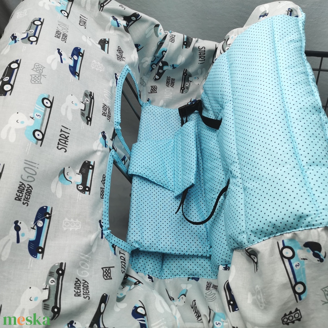 Bevásárlókocsi huzat és autós fejpánt gyereküléshez  - baba - mama - utazási kellékek - bevásárlókocsi huzat - Meska.hu