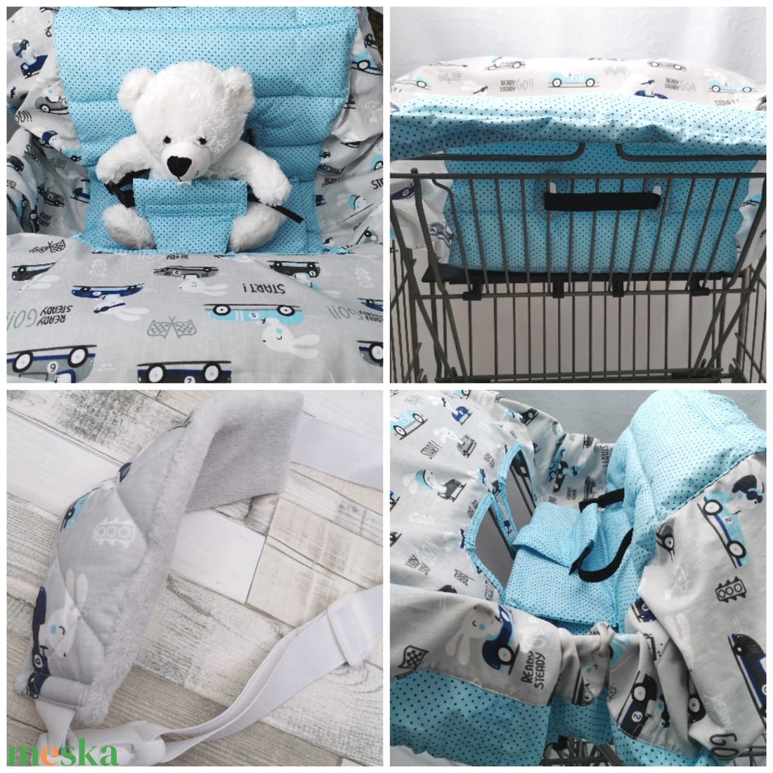 Bevásárlókocsi huzat és autós fejpánt gyereküléshez  - baba - mama - utazási kellékek - bevásárlókocsi huzat - Meska.hu