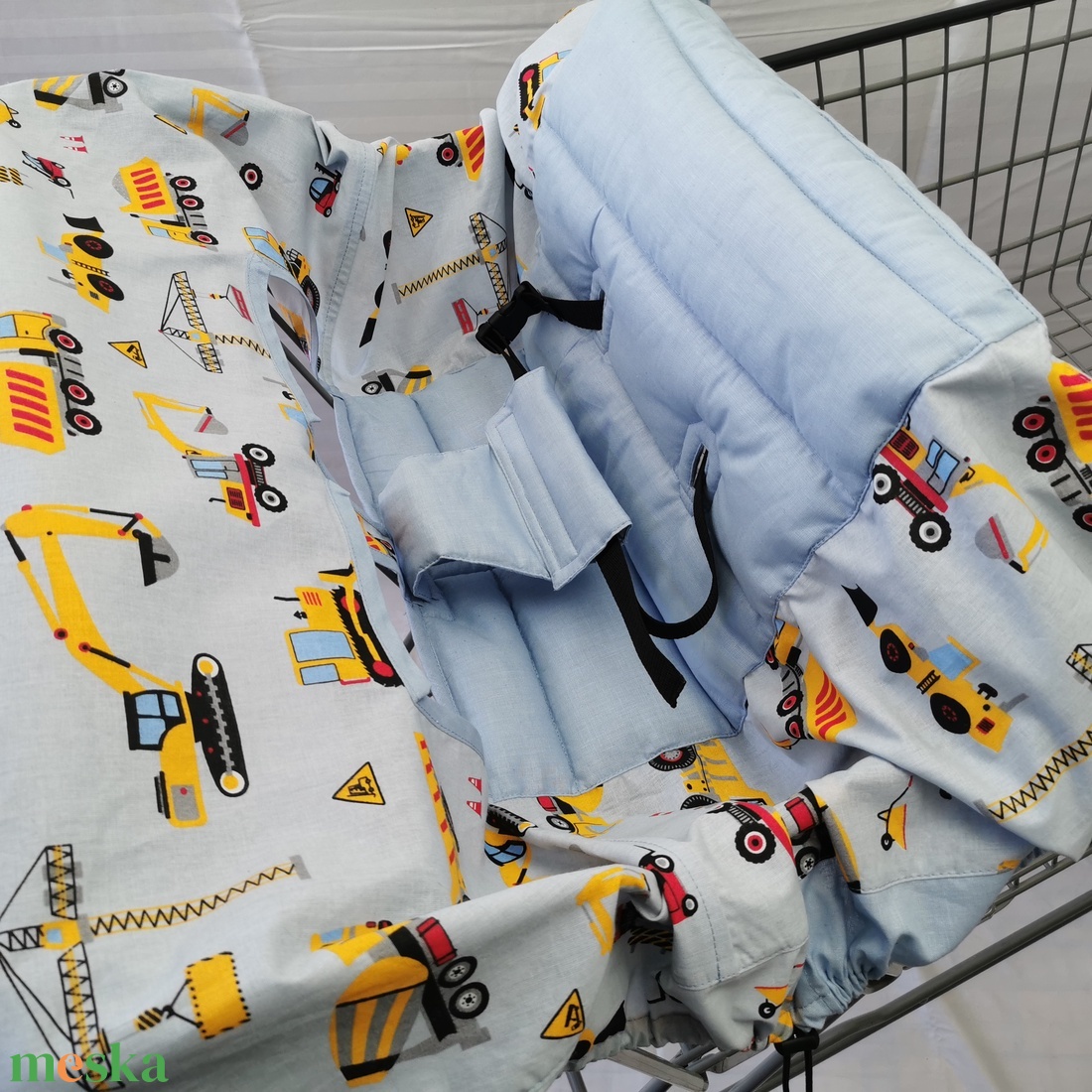 Bevásárlókocsi huzat biztonsági övvel  - játék & sport - 3 éves kor alattiaknak - bevásárlókocsi huzat - Meska.hu