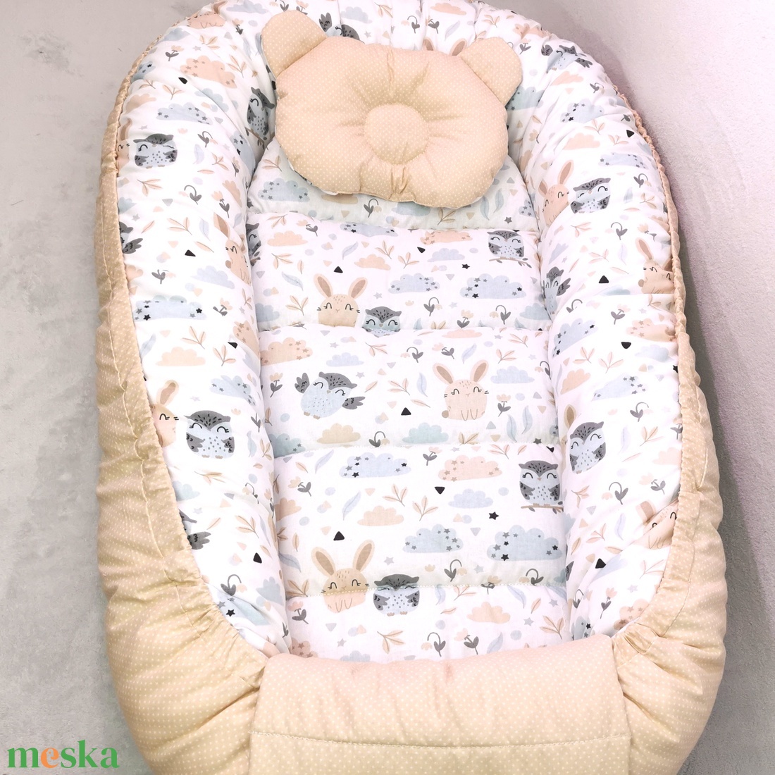 Babafészek  levehető huzattal  - otthon & életmód - babaszoba, gyerekszoba - babafészek - Meska.hu