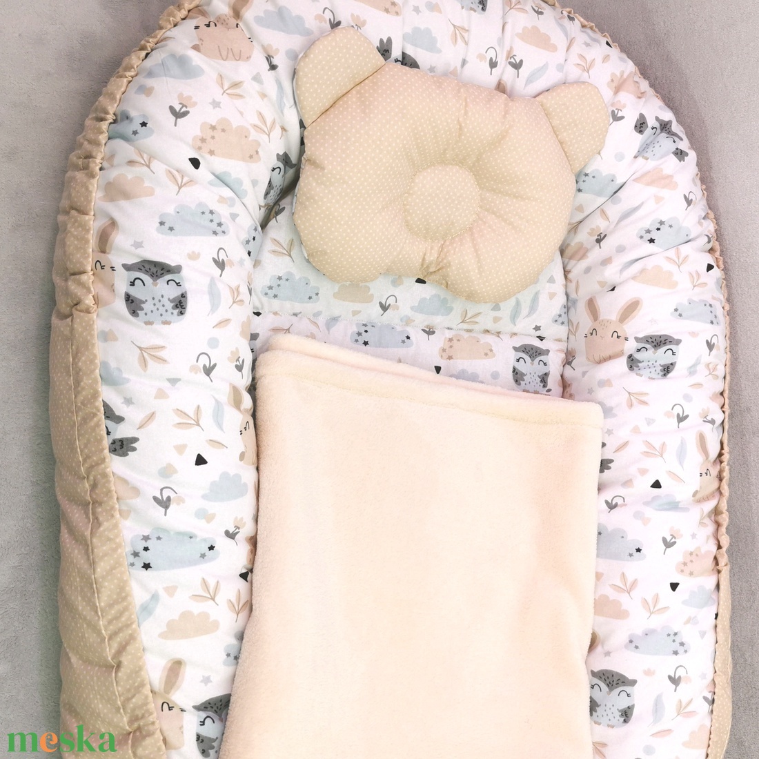 Babafészek  levehető huzattal  - otthon & életmód - babaszoba, gyerekszoba - babafészek - Meska.hu