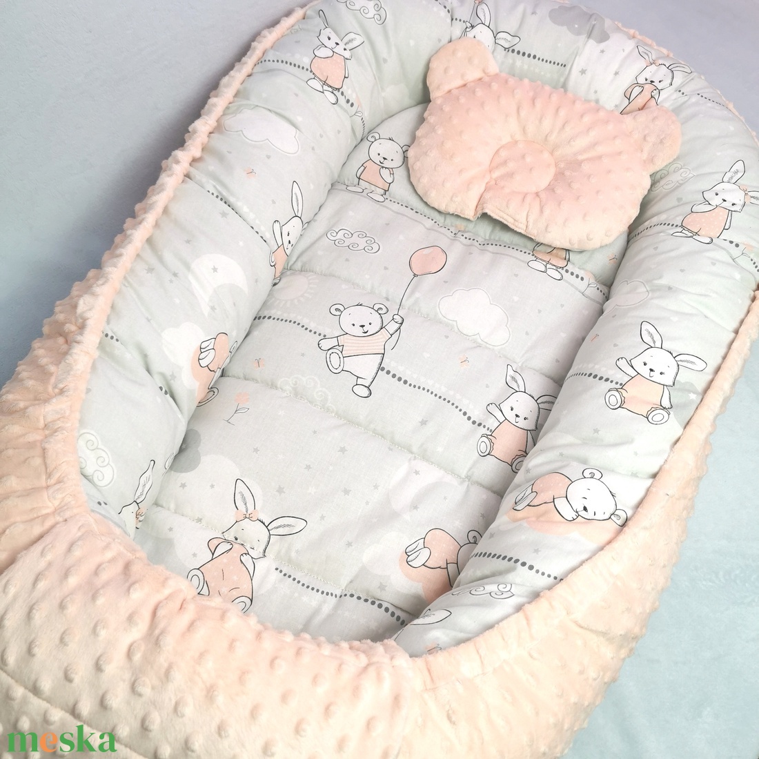 Babafészek  levehető huzattal  - otthon & életmód - babaszoba, gyerekszoba - babafészek - Meska.hu