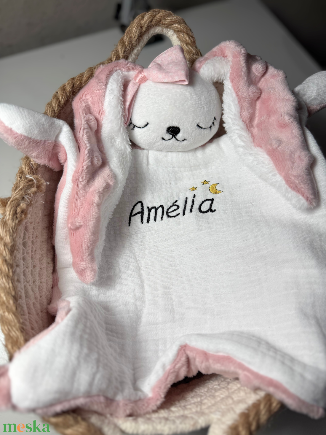 Nyuszi szundikendő - játék & sport - baba & babaház - baba - Meska.hu