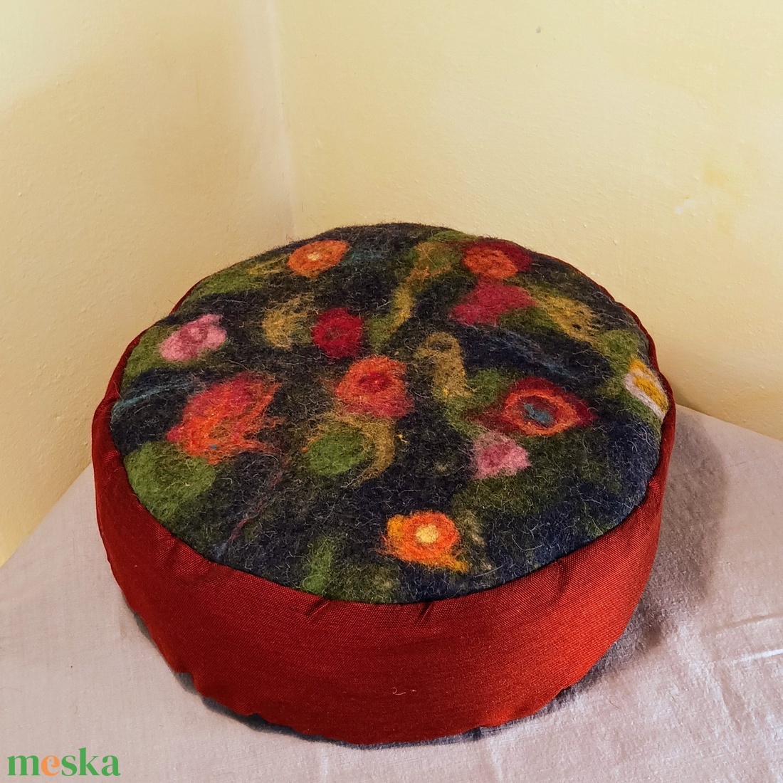 Meditációs ülőpárna, jógapárna nemez ülőlappal Hanga - játék & sport - sport és kikapcsolódás - jóga, pilates, torna - jógapárna - Meska.hu