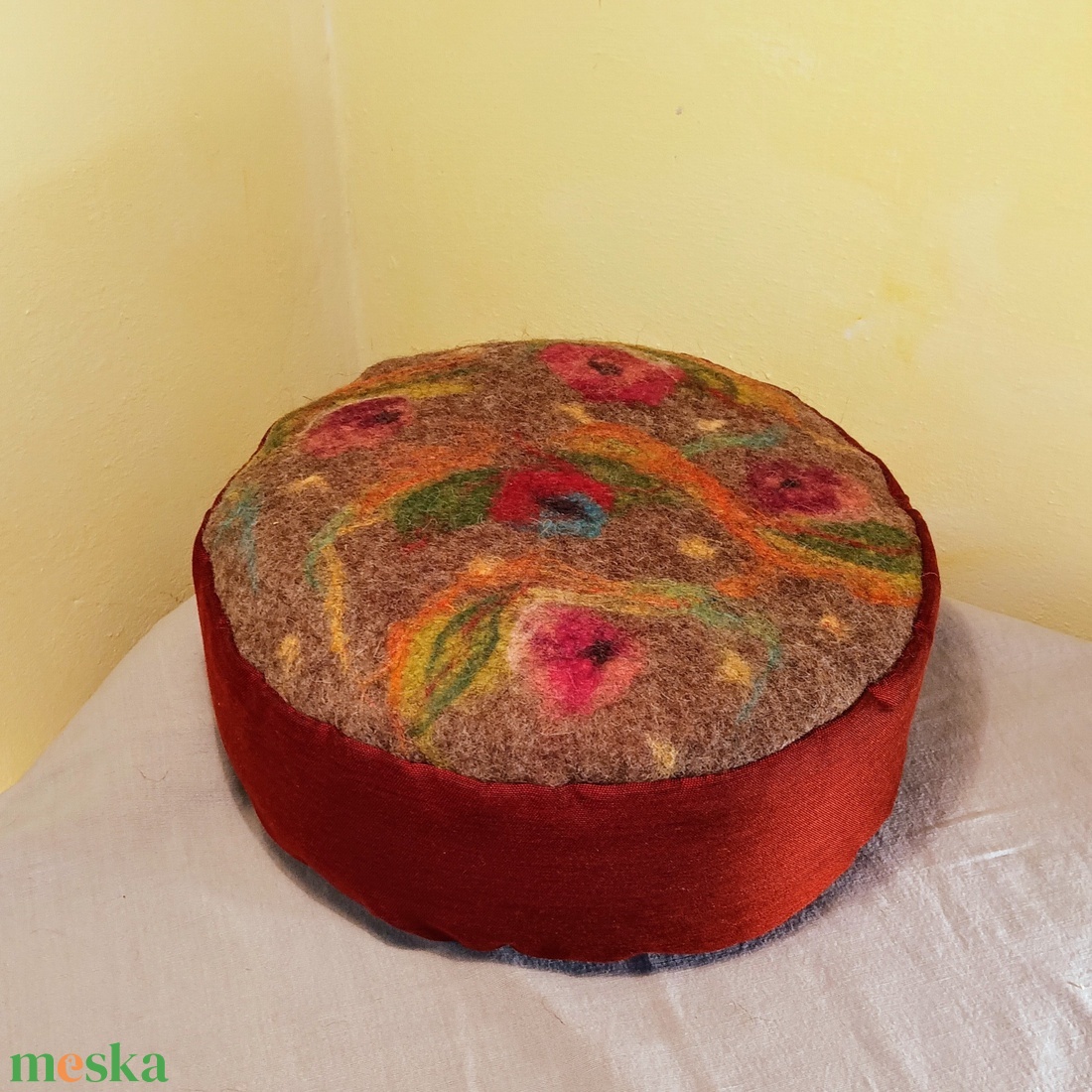 Meditációs ülőpárna, jógapárna nemez ülőlappal Csenge - játék & sport - sport és kikapcsolódás - jóga, pilates, torna - jógapárna - Meska.hu