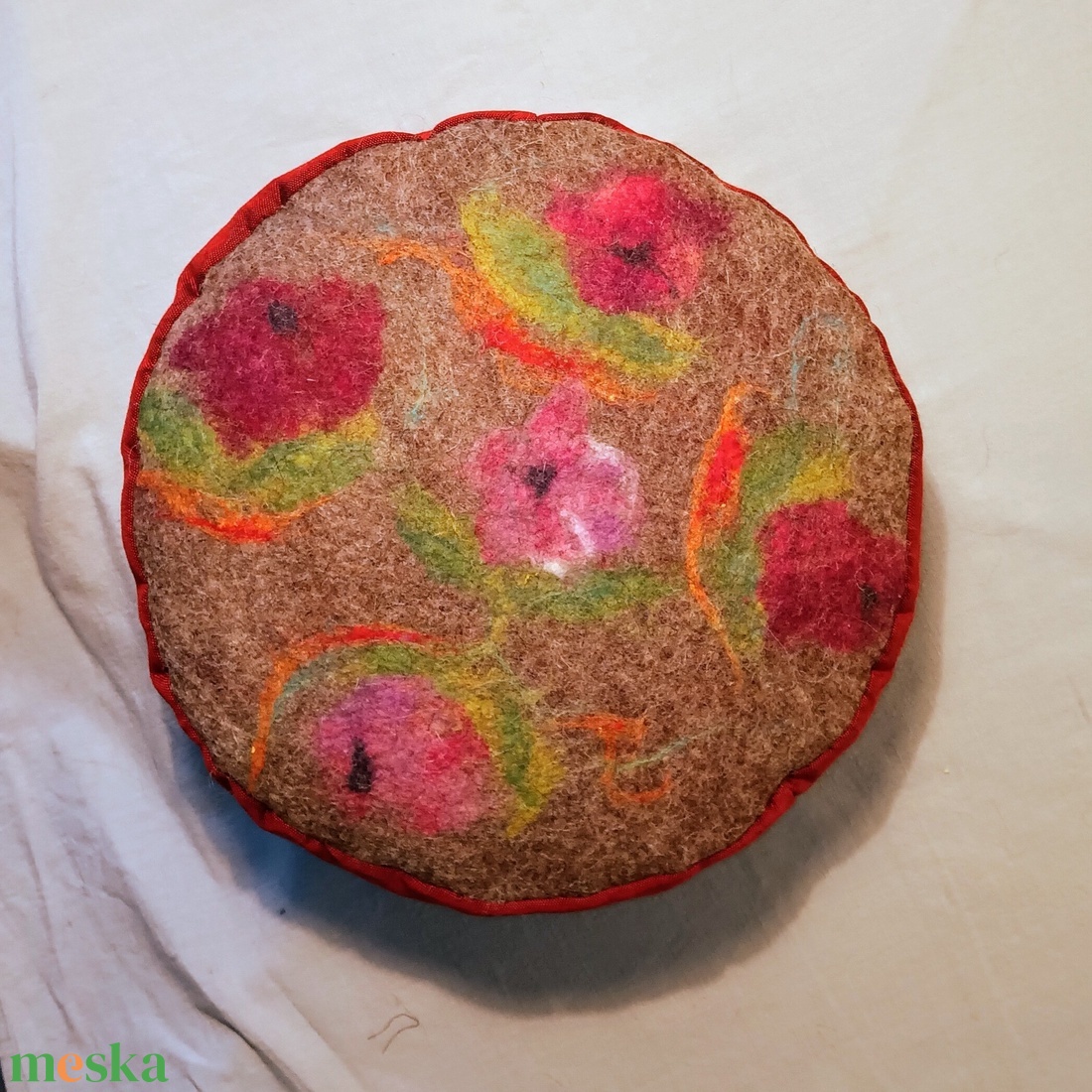 Meditációs ülőpárna, jógapárna nemez ülőlappal Kincső - játék & sport - sport és kikapcsolódás - jóga, pilates, torna - jógapárna - Meska.hu