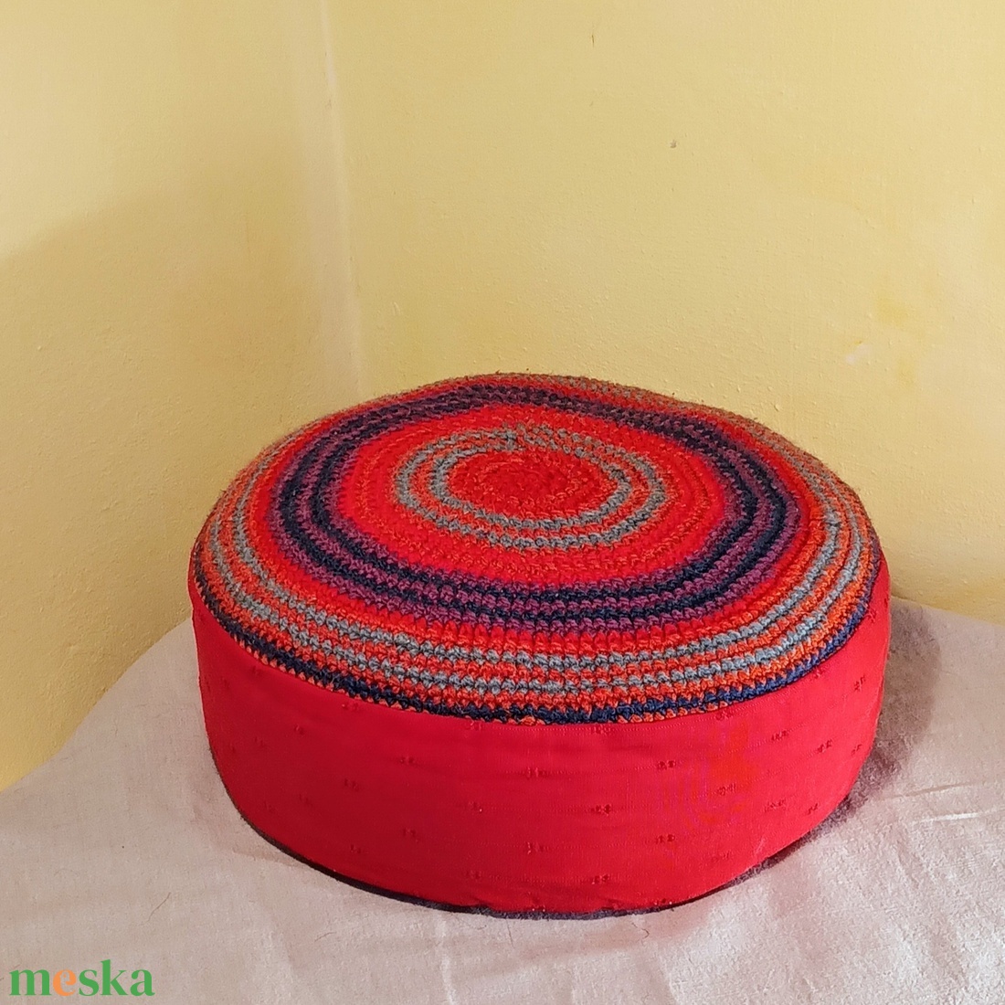 Meditációs ülőpárna, jógapárna horgolt ülőlappal Mintaka - játék & sport - sport és kikapcsolódás - jóga, pilates, torna - jógapárna - Meska.hu