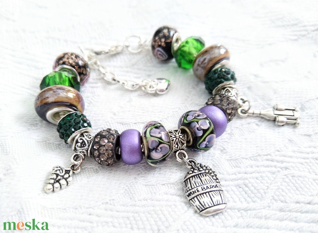 Esti Borozás - Pandora stílusú charm karkötő - ékszer - karkötő - charm karkötő - Meska.hu Esti Borozás - Pandora stílusú charm karkötő - ékszer - karkötő - charm karkötő - Meska.hu