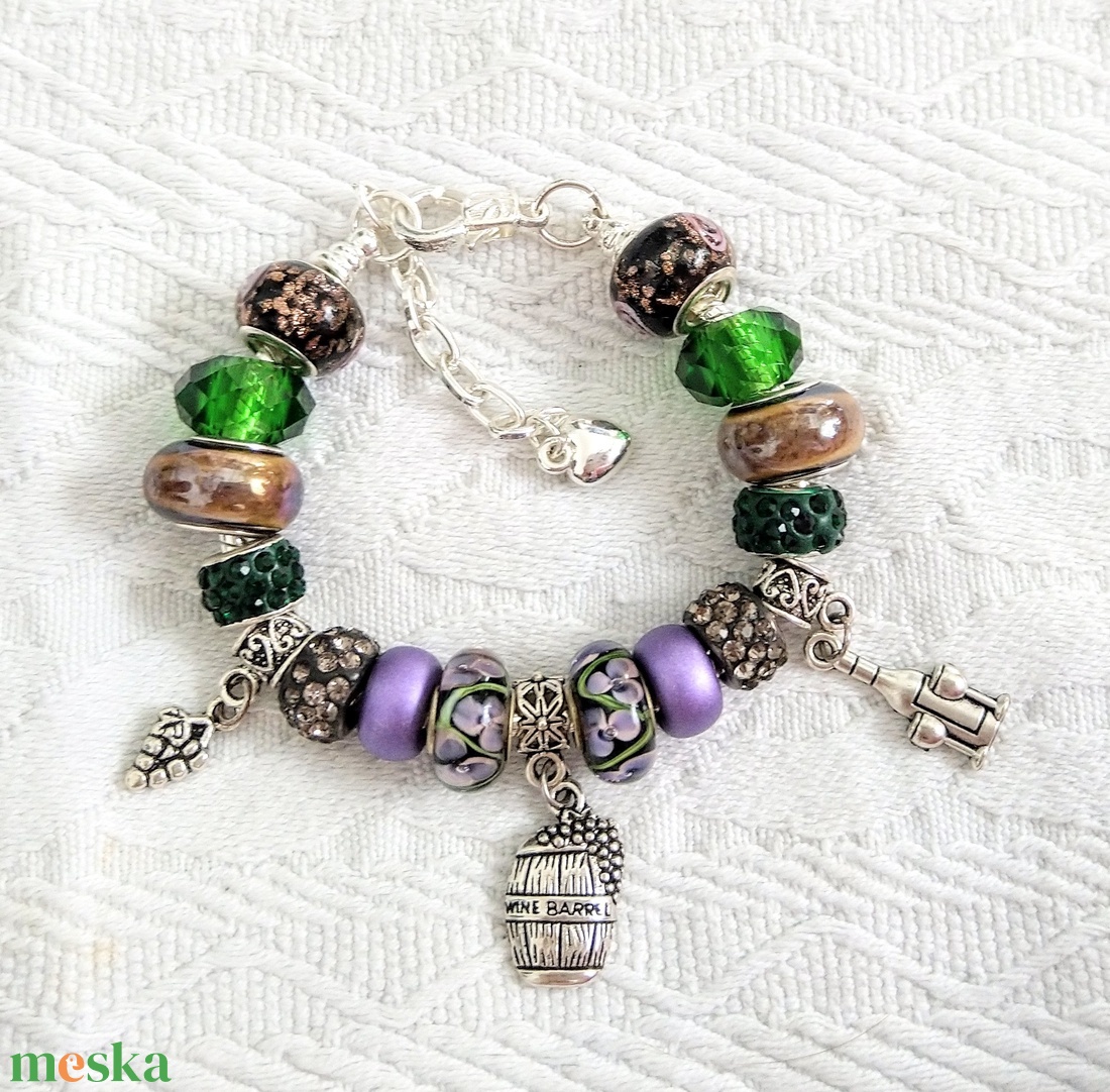 Esti Borozás - Pandora stílusú charm karkötő - ékszer - karkötő - charm karkötő - Meska.hu Esti Borozás - Pandora stílusú charm karkötő - ékszer - karkötő - charm karkötő - Meska.hu