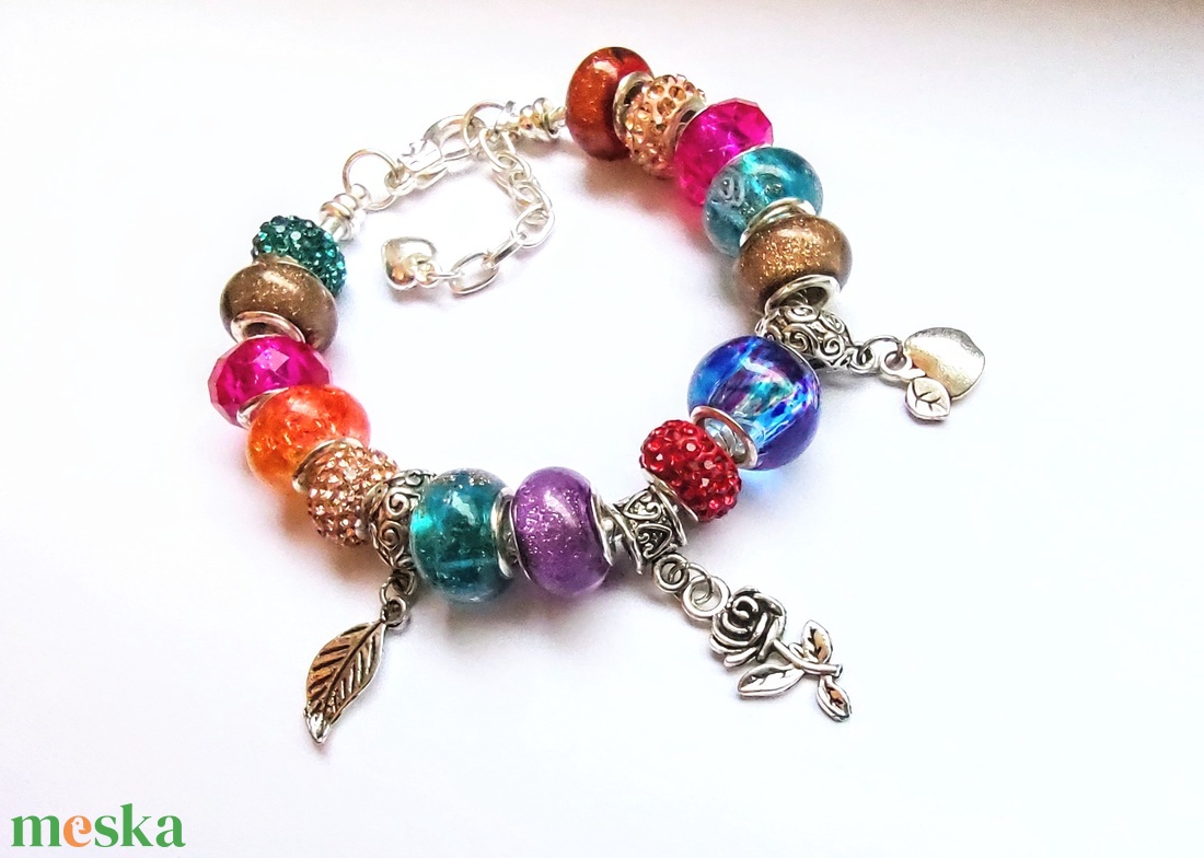 Mesebeli színek - Vidám színpompás Pandora stílusú charm karkötő - ékszer - karkötő - charm karkötő - Meska.hu Mesebeli színek - Vidám színpompás Pandora stílusú charm karkötő - ékszer - karkötő - charm karkötő - Meska.hu