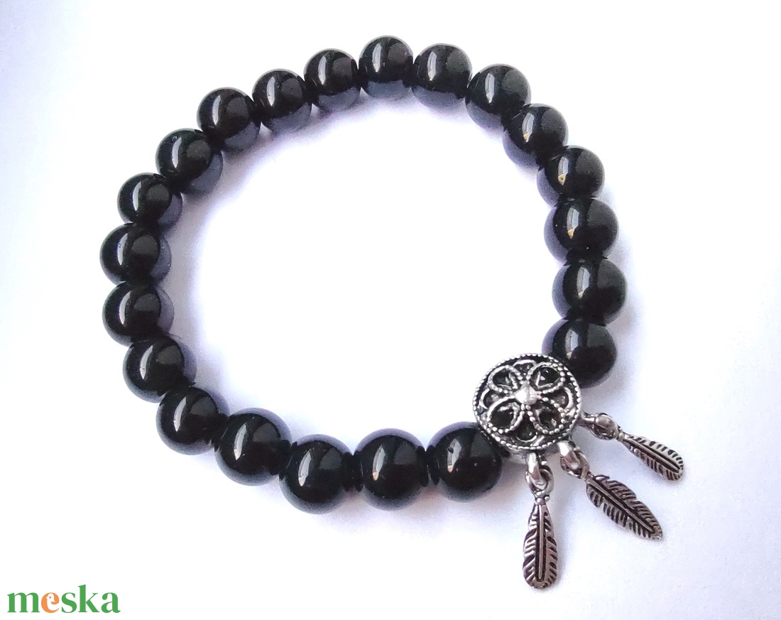 Álomfogó charm karkötő - fekete teklagyöngyös karkötő - ékszer - karkötő - charm karkötő - Meska.hu Álomfogó charm karkötő - fekete teklagyöngyös karkötő - ékszer - karkötő - charm karkötő - Meska.hu
