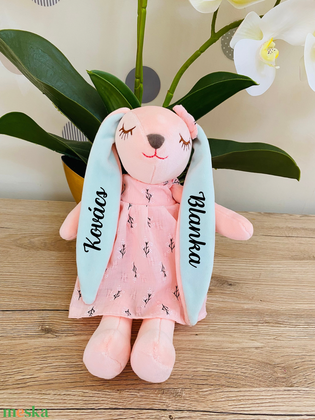 Névre szóló, személyre szabható plüss nyuszi, emlékőrző plüss  - otthon & életmód - dekoráció - dísztárgy - Meska.hu