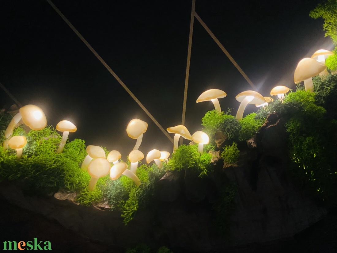 Fairy forest természet ihlette dekoráció, hangulatfény világító gombákkal - gomba lámpa - otthon & életmód - dekoráció - asztal és polc dekoráció - asztaldísz - Meska.hu