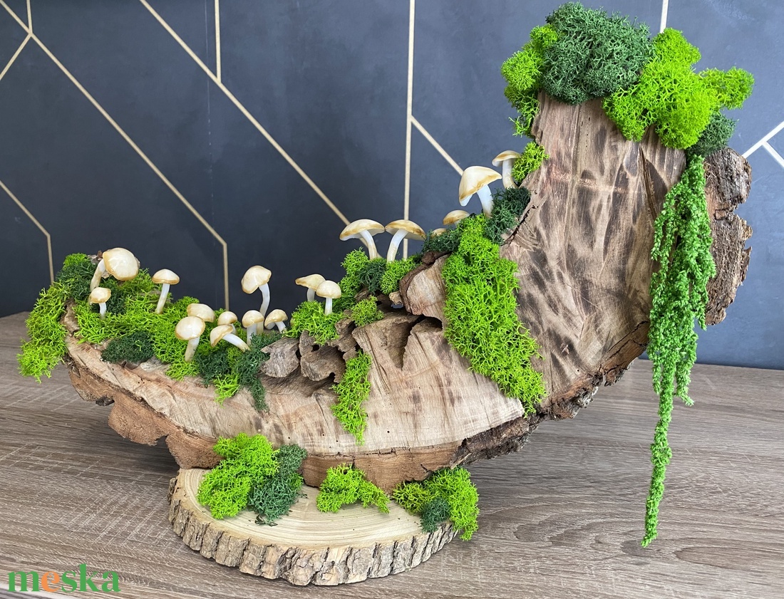 Fairy forest természet ihlette dekoráció, hangulatfény világító gombákkal - gomba lámpa - otthon & életmód - dekoráció - asztal és polc dekoráció - asztaldísz - Meska.hu