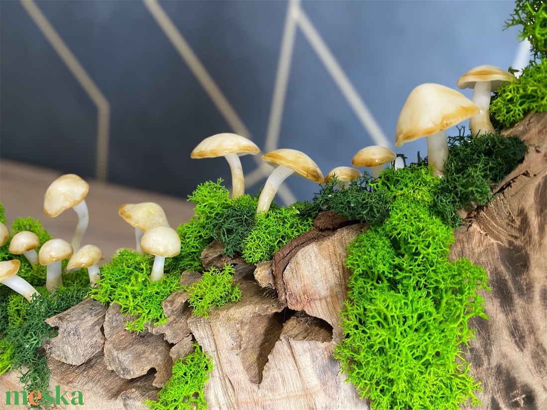 Fairy forest természet ihlette dekoráció, hangulatfény világító gombákkal - gomba lámpa - otthon & életmód - dekoráció - asztal és polc dekoráció - asztaldísz - Meska.hu