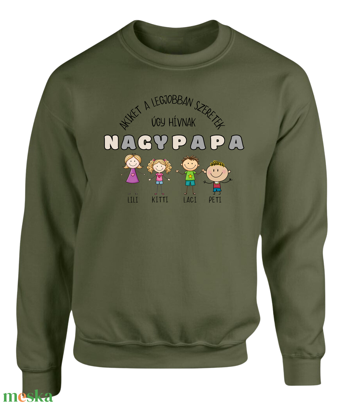 Személyre szabható NAGYPAPA feliratos pulóver   Egyedi ajándék PAPÁNAK, APÁNAK  - ruha & divat - páros szett - női-férfi páros szett - Meska.hu