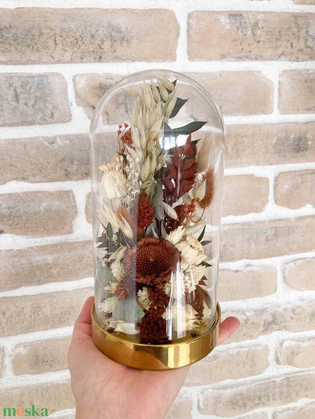 Szülőköszöntő, ballagási ajándék szárazvirágos búra TERRA - esküvő - emlék & ajándék - szülőköszöntő ajándék - Meska.hu