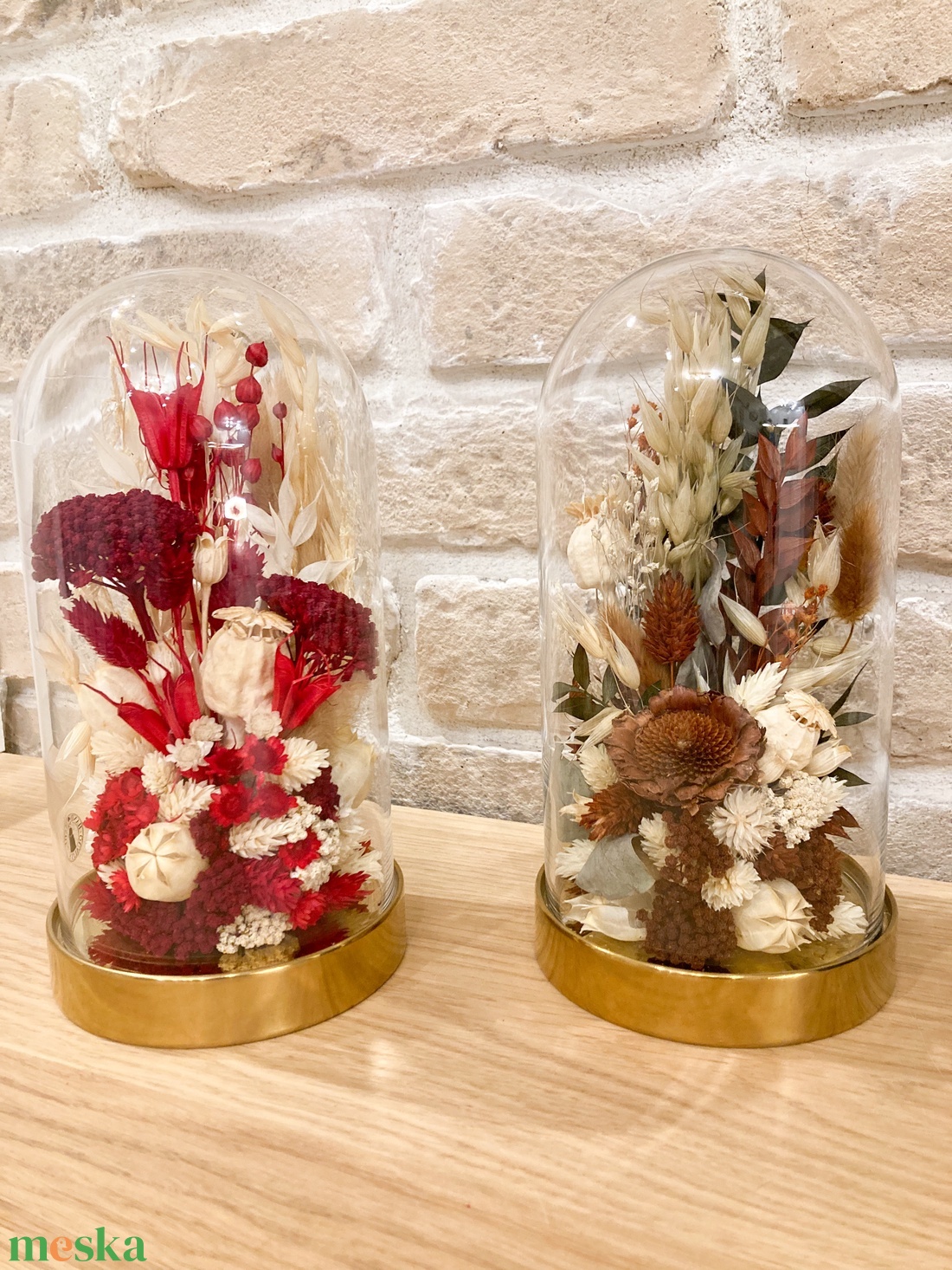 Szülőköszöntő, ballagási ajándék szárazvirágos búra PIROS - esküvő - emlék & ajándék - szülőköszöntő ajándék - Meska.hu