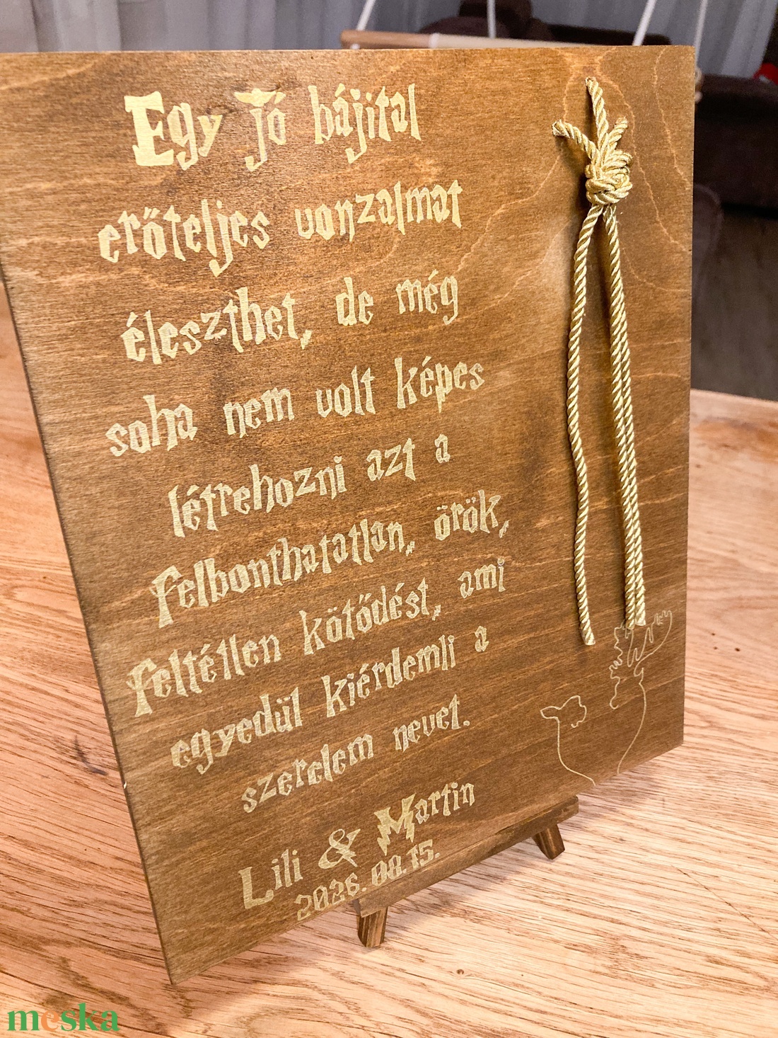 Kötélceremónia tábla Harry Potter idézettel - esküvő - esküvői ceremónia - kötélceremónia szettek - Meska.hu