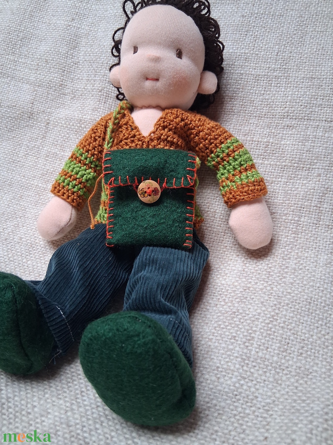 Waldorf jellegű baba, fiúbaba,  természetesjáték, rongybaba, puhababa - játék & sport - baba & babaház - öltöztethető baba - Meska.hu