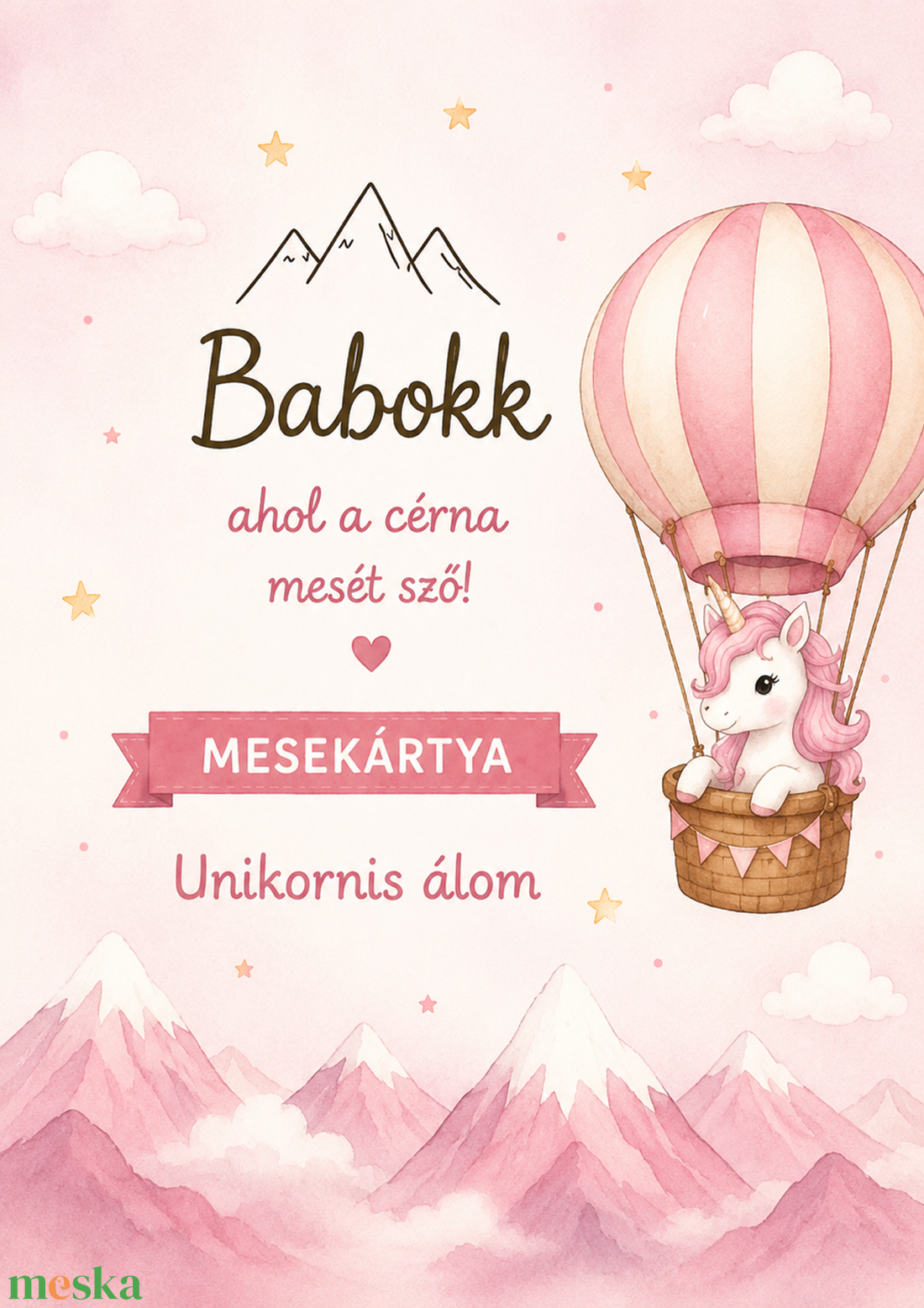 Unikornis hegy - LED-es gyermekszoba dekoráció - baba - mama - babaszoba dekoráció - babanév dekoráció - Meska.hu