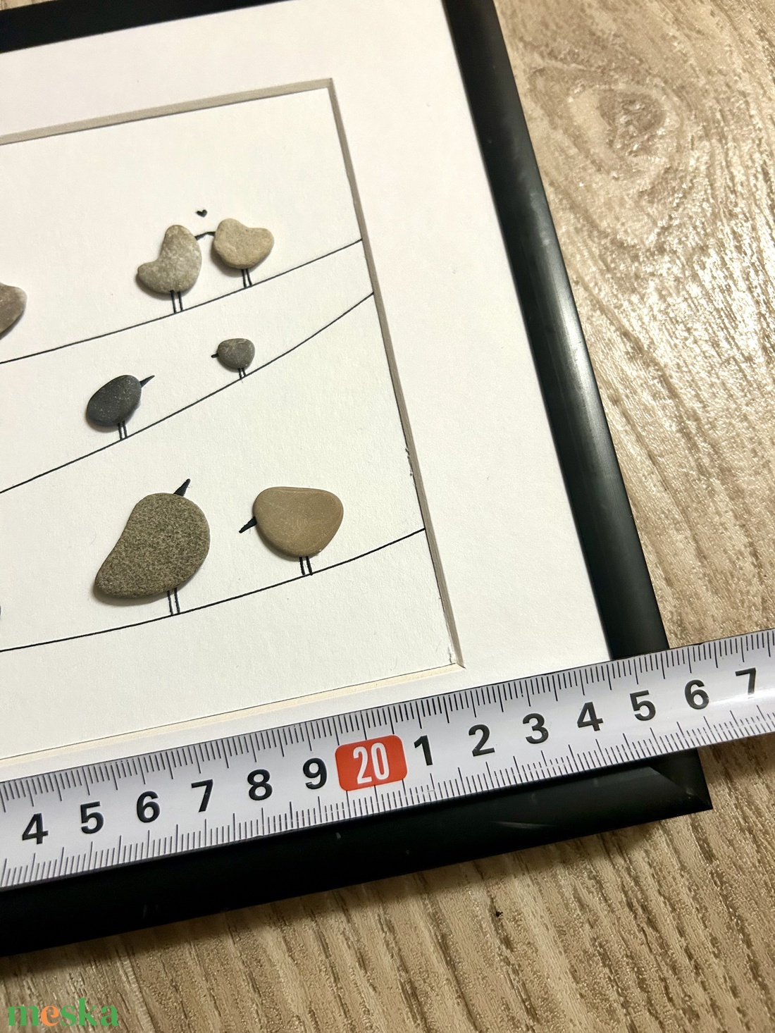 Madárka 15 KavicsMese kép fekete keretben - otthon & életmód - dekoráció - fali és függő dekoráció - falra akasztható dekor - Meska.hu