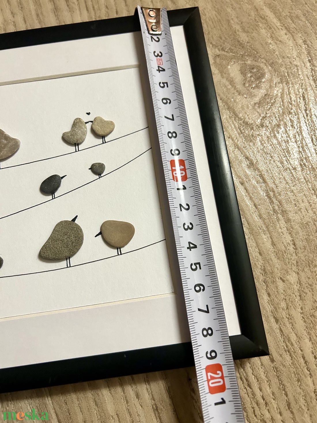 Madárka 15 KavicsMese kép fekete keretben - otthon & életmód - dekoráció - fali és függő dekoráció - falra akasztható dekor - Meska.hu