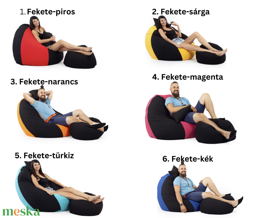 ALL IN Bicolor XXL Babzsákfotel Garnitúra ingyenes kiszállítással több színben - otthon & életmód - bútor - babzsákfotel - Meska.hu