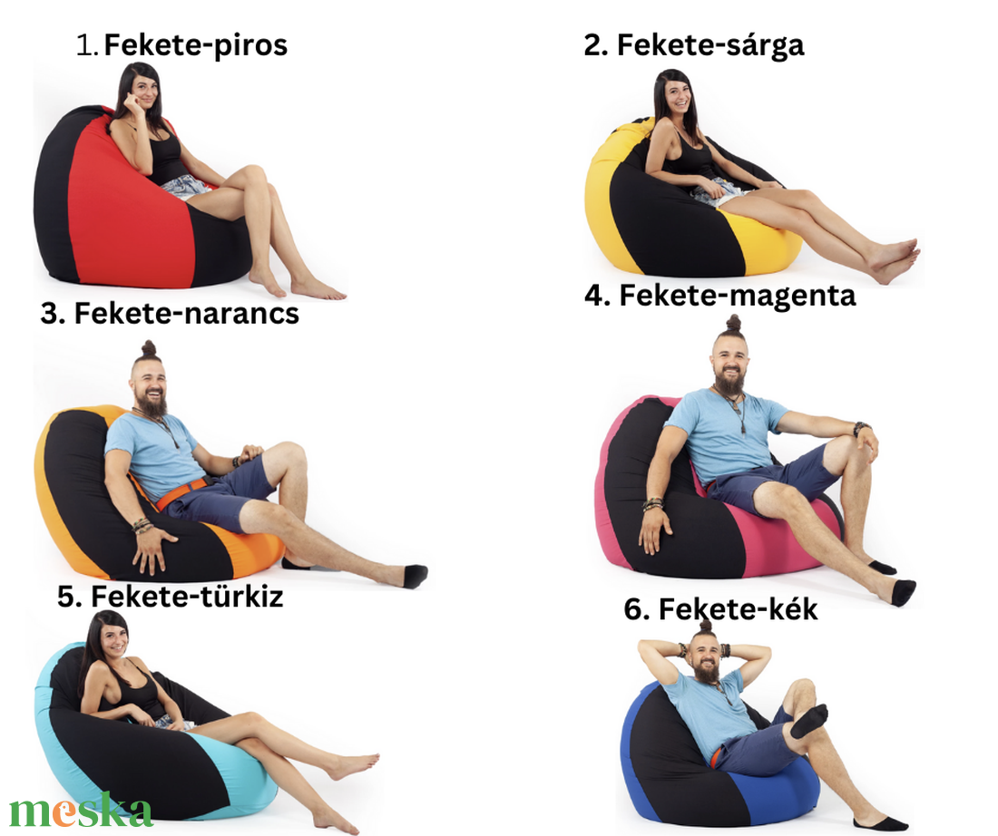 Bicolor XXL Babzsákfotel huzat - otthon & életmód - bútor - babzsákfotel - Meska.hu