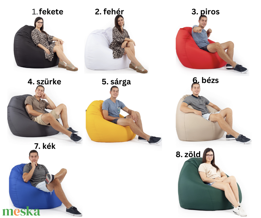 Kültéri XXL Babzsákfotel huzat többféle színben - otthon & életmód - bútor - babzsákfotel - Meska.hu