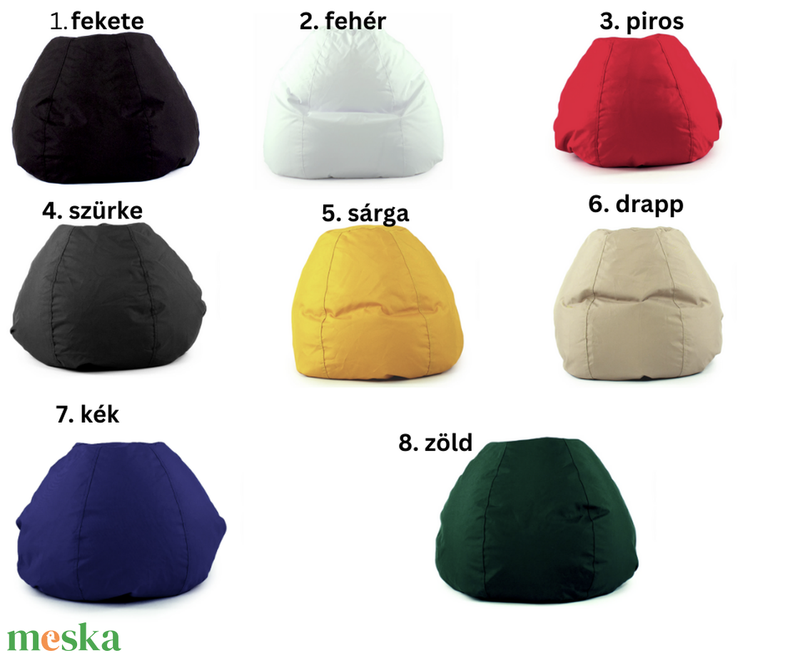 Kültéri Babzsák Puff Huzat többféle színben - otthon & életmód - bútor - babzsákfotel - Meska.hu