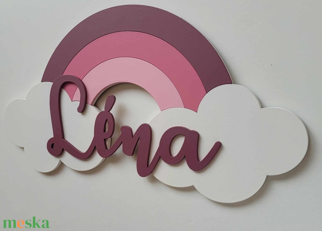 Szivárványos névtábla - otthon & életmód - babaszoba, gyerekszoba - babaszoba, gyerekszoba - Meska.hu
