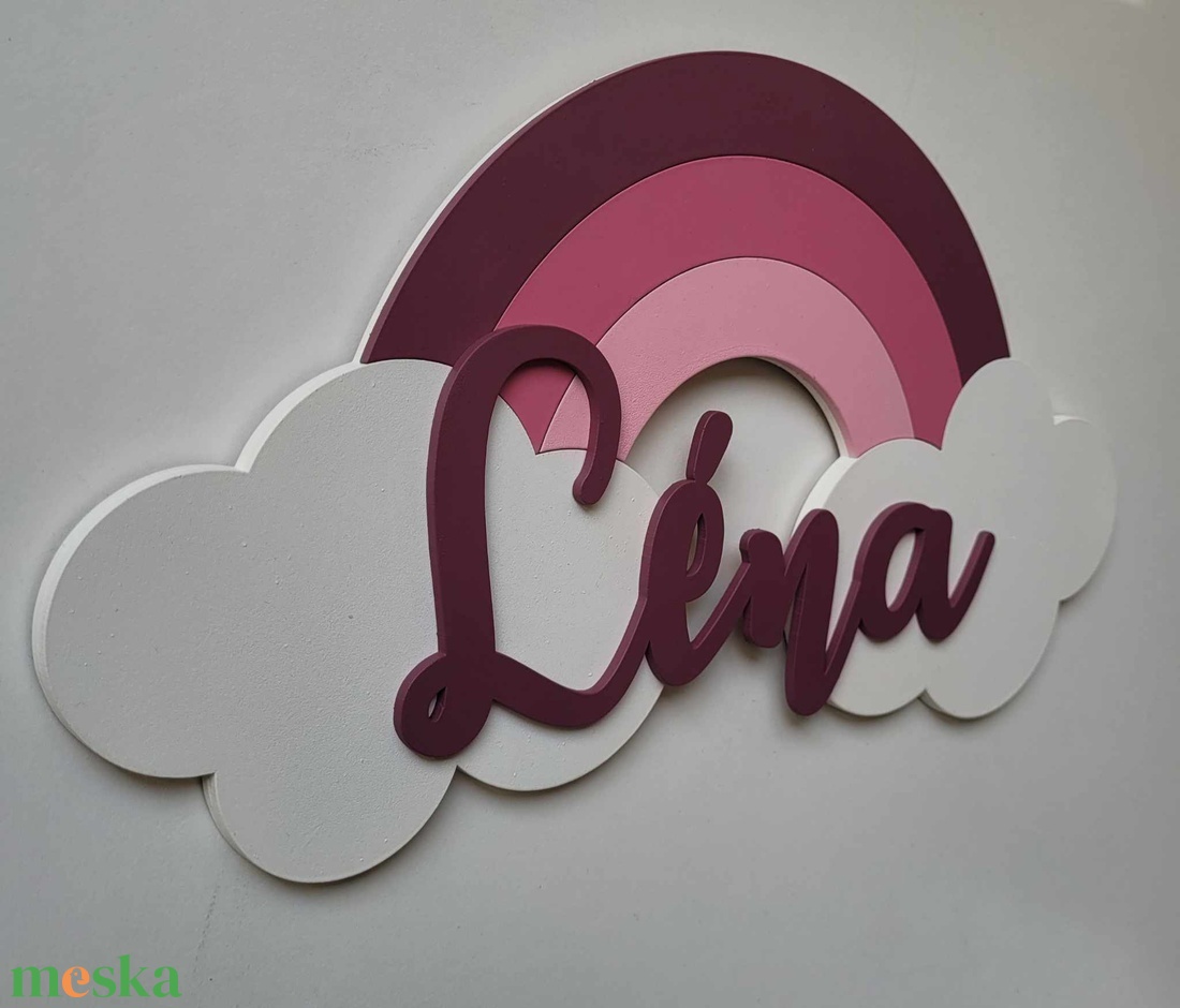 Szivárványos névtábla - otthon & életmód - babaszoba, gyerekszoba - babaszoba, gyerekszoba - Meska.hu