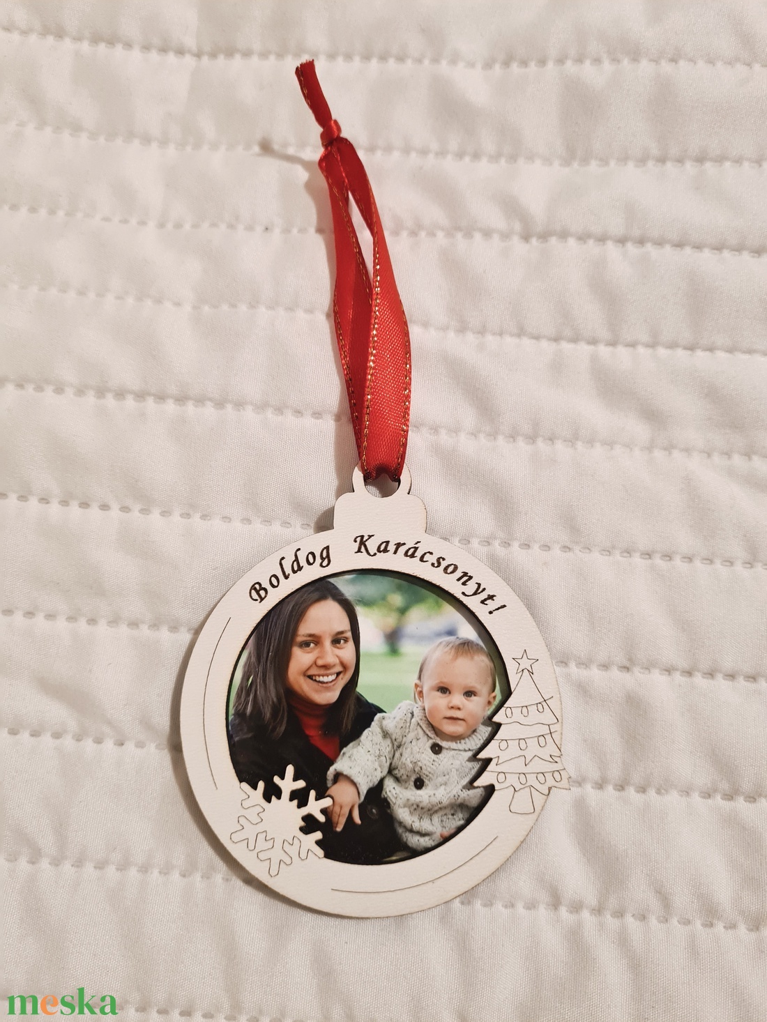 Fényképes karácsonyfa dísz - karácsony - karácsonyi lakásdekoráció - karácsonyfadíszek - Meska.hu