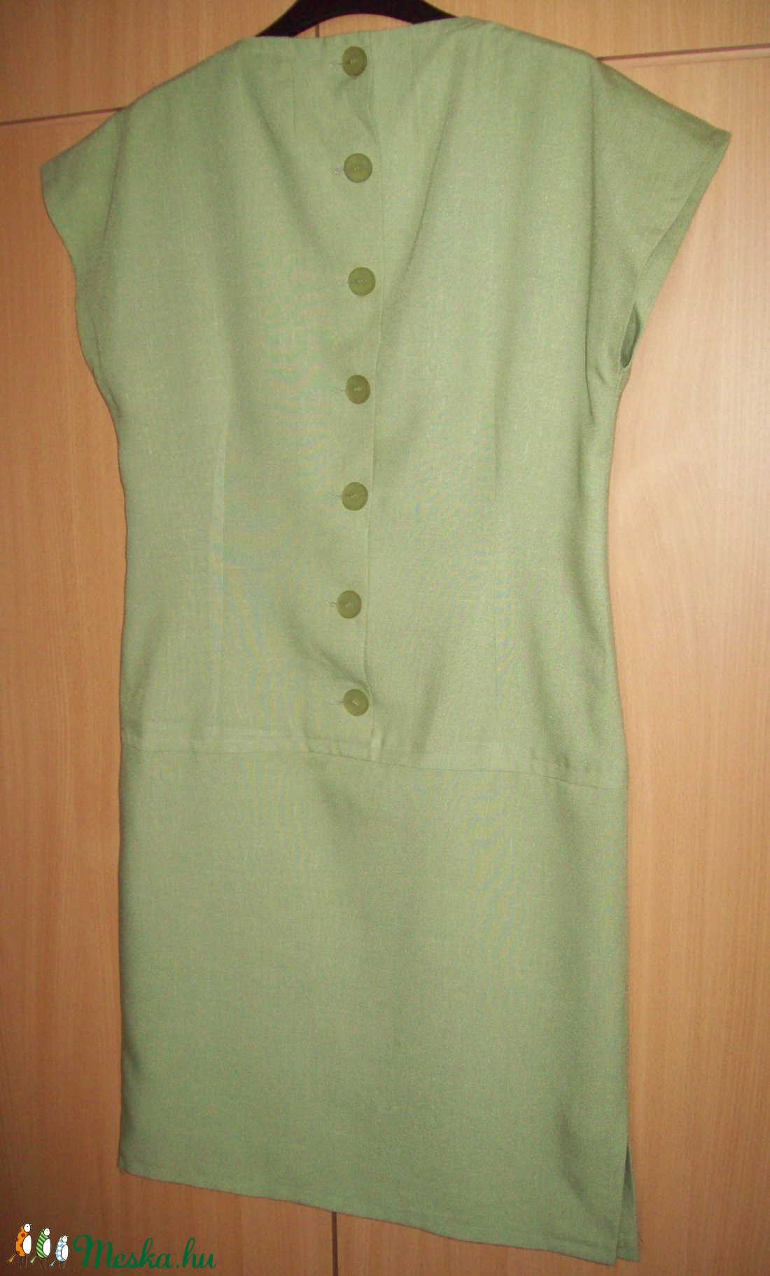 Zöld nyári vászonruha - ruha & divat - női ruha - ruha - Meska.hu