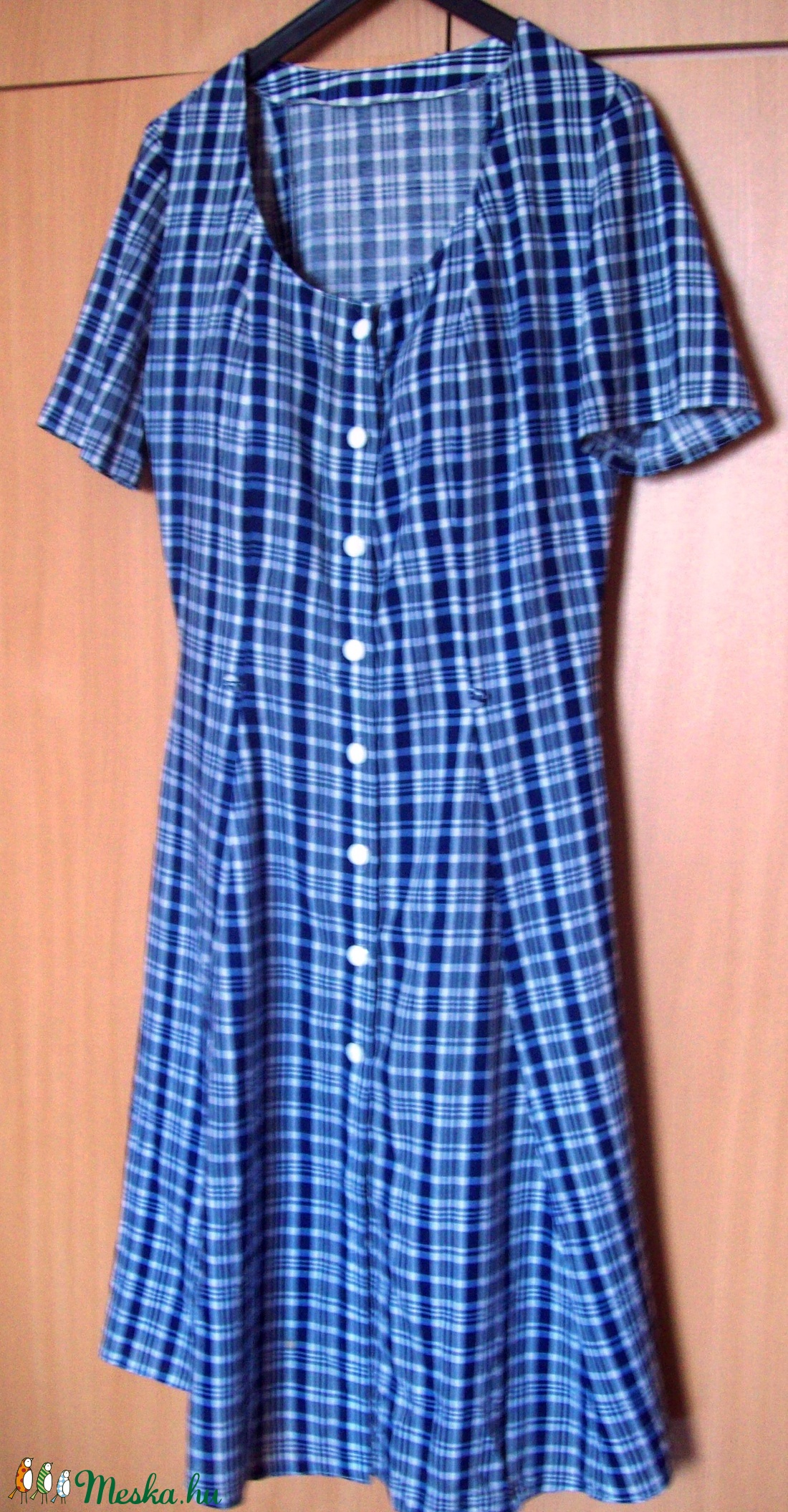 Kék-fehér kockás, nyári ruha -  - Meska.hu