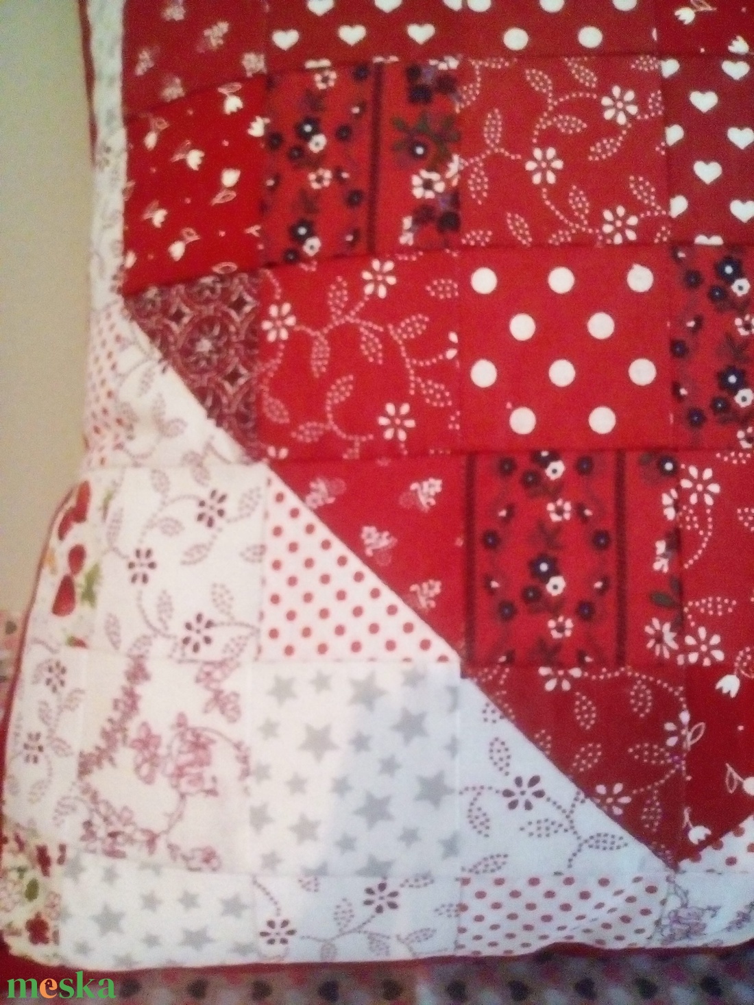 My Valentine! Patchwork Valentin napi díszpárna huzat, szív mintával -  - Meska.hu