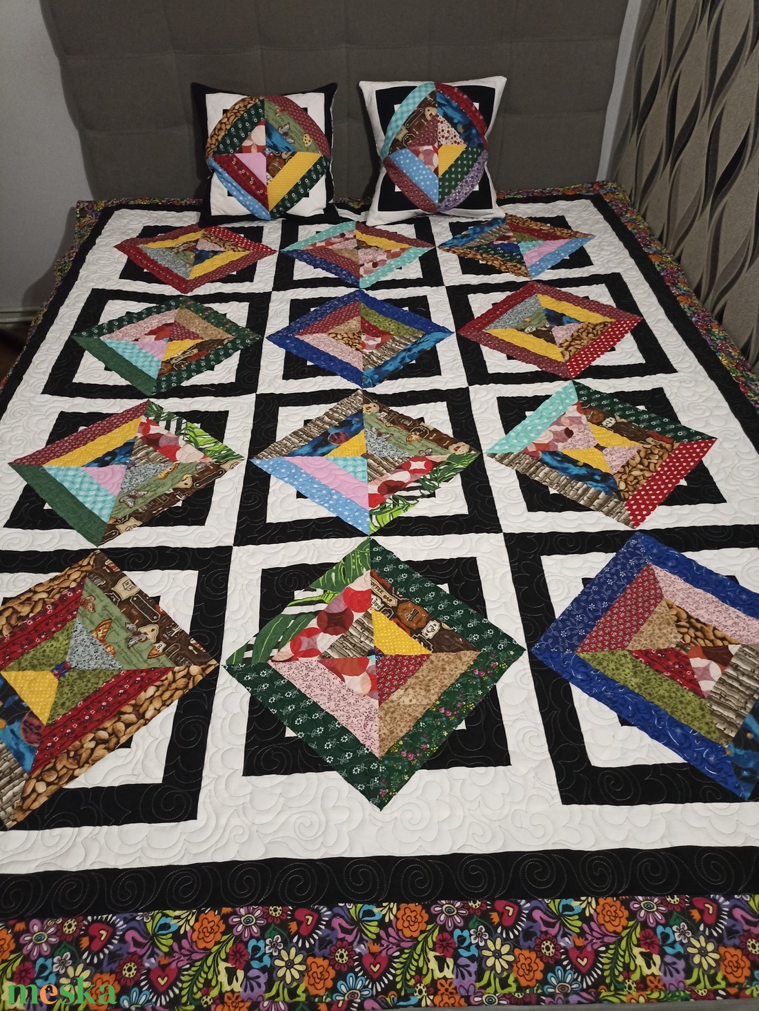 Diamond pops (Pattogó gyémánt) patchwork ágytakaró, takaró - otthon & életmód - lakástextil - ágytakaró - Meska.hu Diamond pops (Pattogó gyémánt) patchwork ágytakaró, takaró - otthon & életmód - lakástextil - ágytakaró - Meska.hu