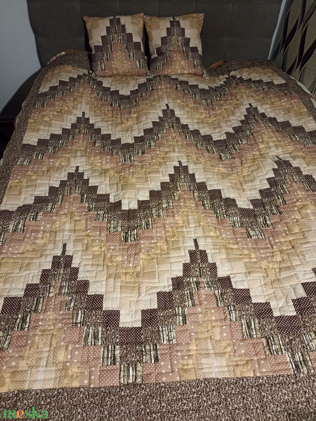 Bargello mintával készült patchwork takaró  - otthon & életmód - lakástextil - ágytakaró - Meska.hu