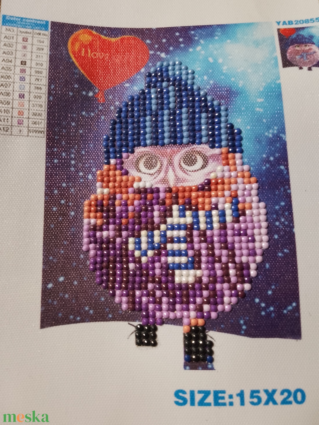 Baglyos gyöngyös kép - otthon & életmód - dekoráció - fali és függő dekoráció - zuzmókép, mohakép - Meska.hu