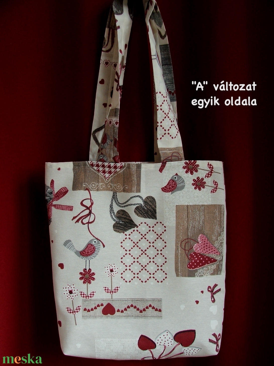 Szíves, madárkás táska - táska & tok - bevásárlás & shopper táska - shopper, textiltáska, szatyor - Meska.hu Szíves, madárkás táska - táska & tok - bevásárlás & shopper táska - shopper, textiltáska, szatyor - Meska.hu