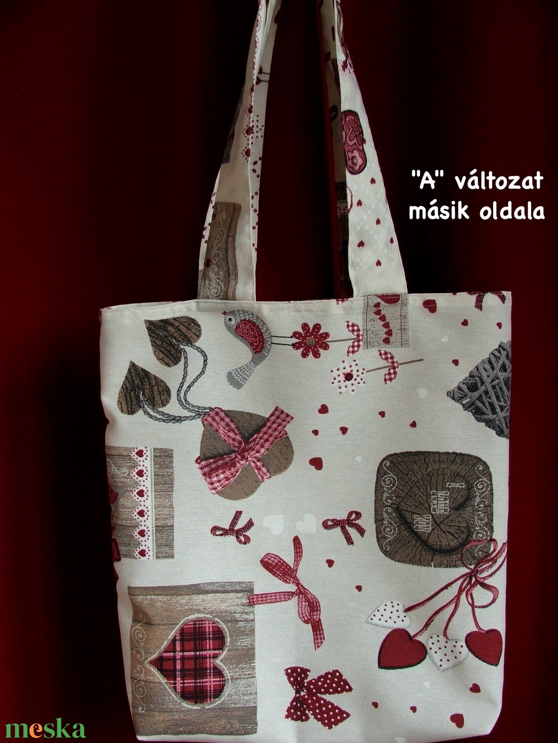 Szíves, madárkás táska - táska & tok - bevásárlás & shopper táska - shopper, textiltáska, szatyor - Meska.hu Szíves, madárkás táska - táska & tok - bevásárlás & shopper táska - shopper, textiltáska, szatyor - Meska.hu