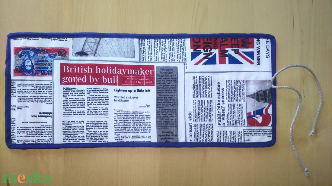 English Newspaper tolltartó (kék szélű) - otthon & életmód - papír, írószer - tolltartó & ceruzatekercs - Meska.hu English Newspaper tolltartó (kék szélű) - otthon & életmód - papír, írószer - tolltartó & ceruzatekercs - Meska.hu