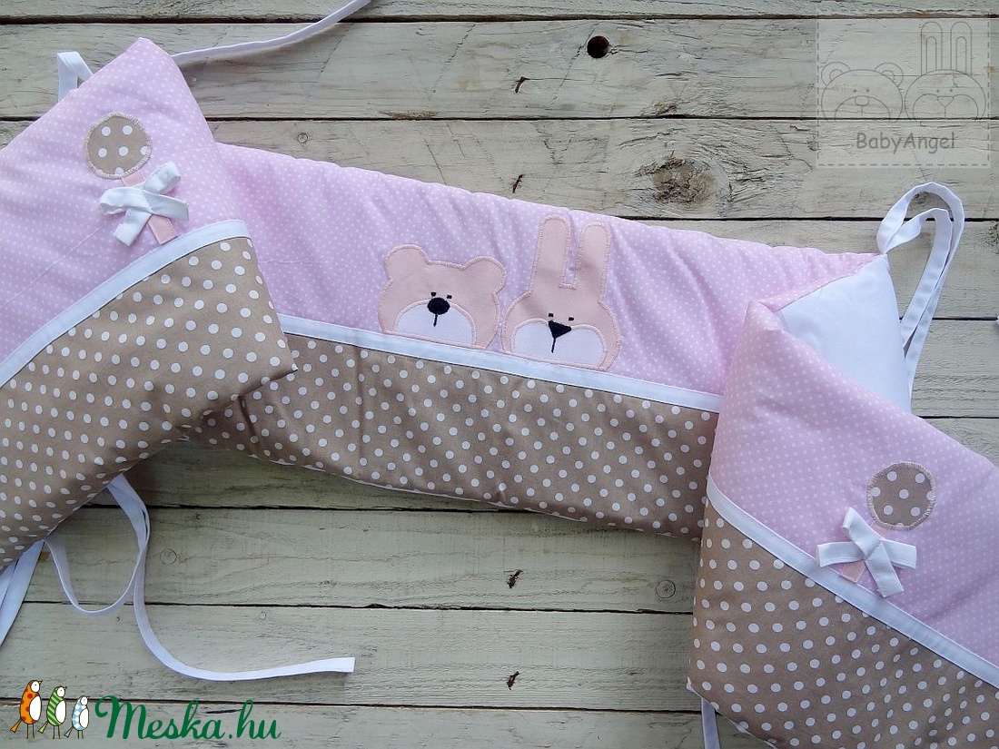 Applikált RÁCSVÉDŐ, rózsaszín-bézs pöttyös, Bear and Bunny - - Meska.hu Applikált RÁCSVÉDŐ, rózsaszín-bézs pöttyös, Bear and Bunny - - Meska.hu