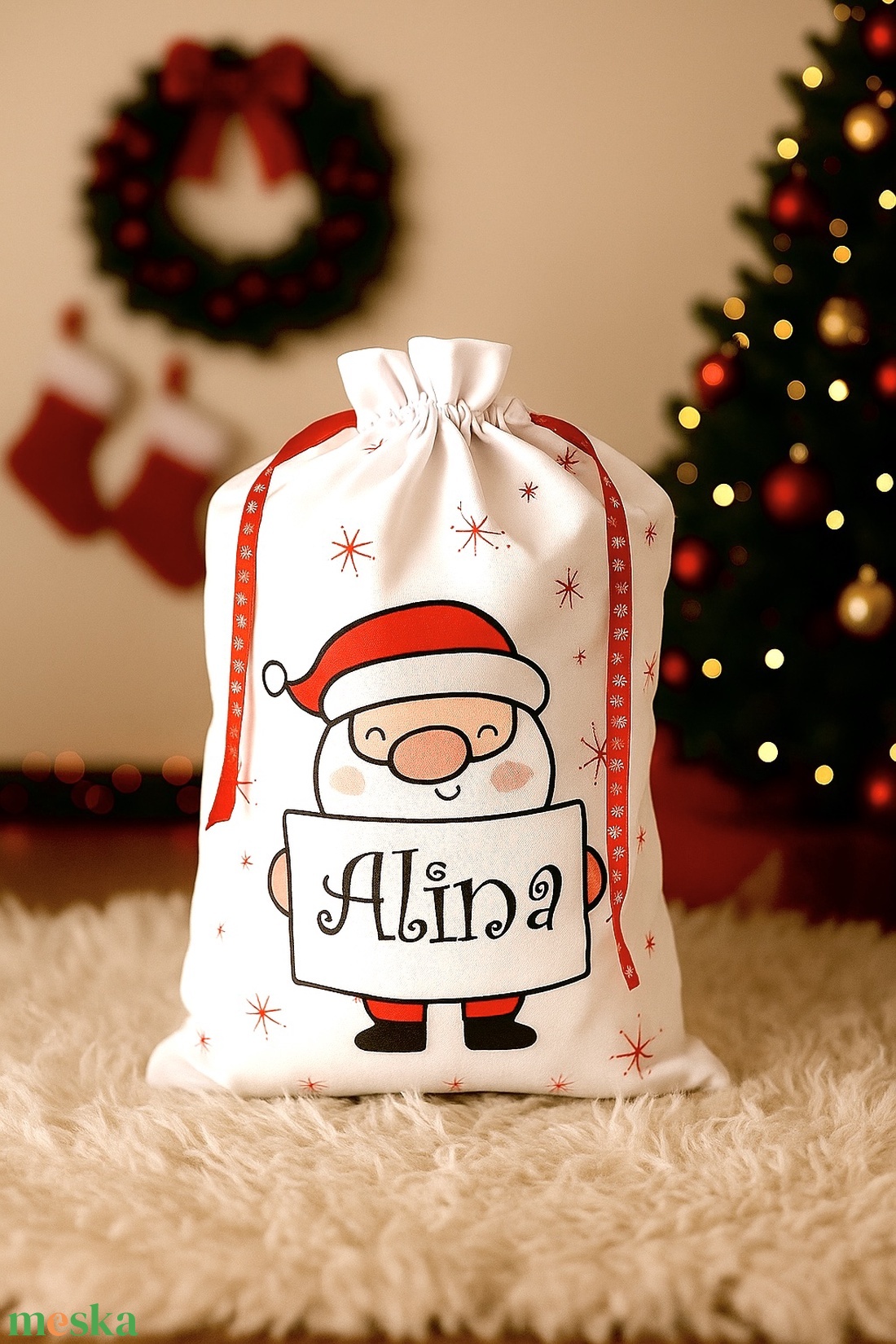 Mikulás zsák - névreszóló - karácsony - mikulás - mikulás zsák - Meska.hu
