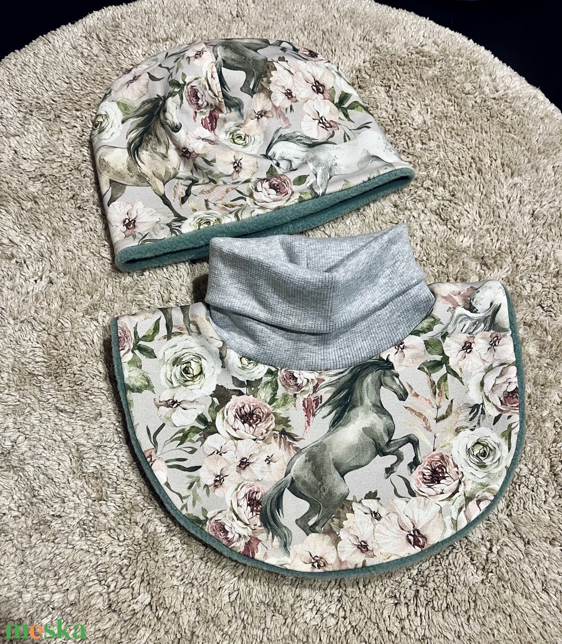 Garbósál - sapka szett 5/6 éves - ruha & divat - sál, sapka, kendő - sapka & sál szett - Meska.hu